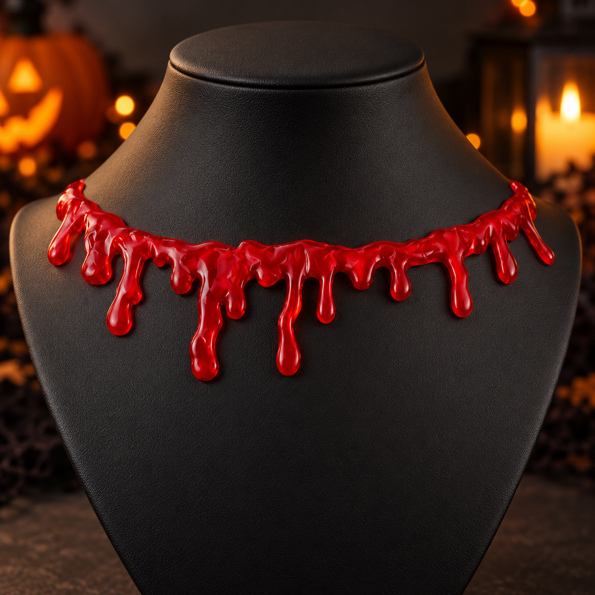 Styled illustration of Blood-Drip Necklace; props not included