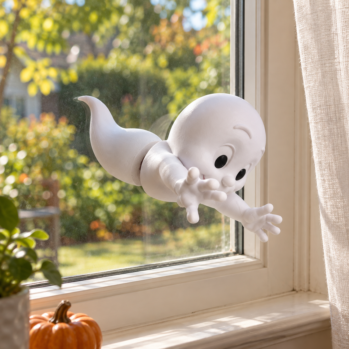 Let Me In — adhesive ghost window decoration; illustrative styled product scene; background props not included