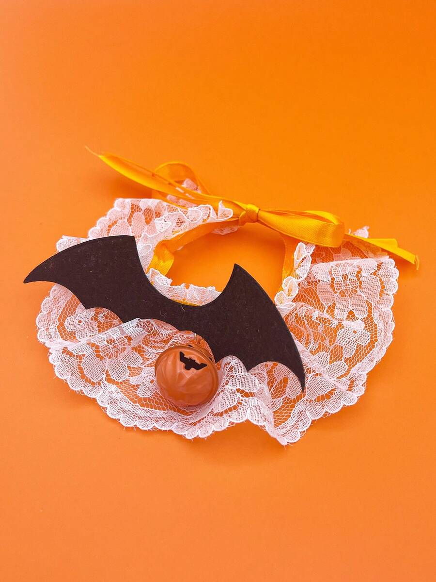 Two Halloween pet bat-wing bow collars, Bell Type and Eyes variants