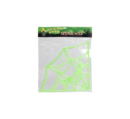Glow-in-the-dark Halloween spider web decoration