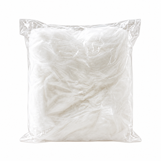 After-Dark Tangle on a white background. One normally-white fluorescent spider-web pack; no guaranteed extra spiders. Existing product illustration.