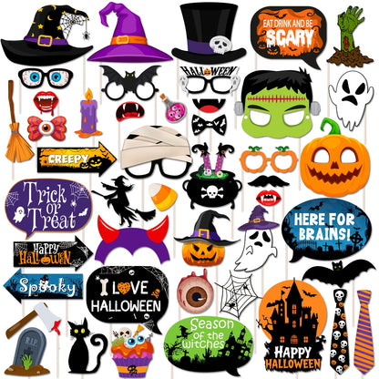 Boos & Poses: DJ2220 45-piece Halloween photo prop kit; product reference image, scene extras not included
