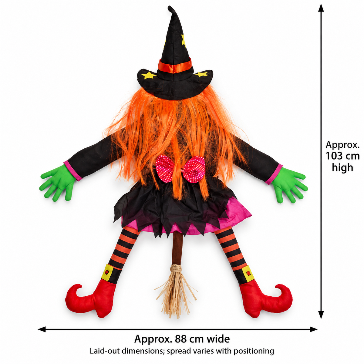 Crash Landing — orange-haired tree-crash witch decoration; product-only view