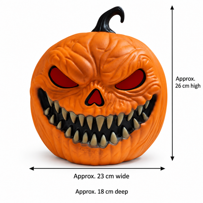 Grin & Scare It — sharp-teeth LED pumpkin lantern; product-only view