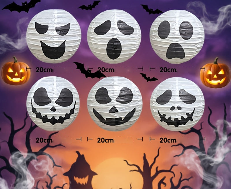 Six distinct Night Lights paper lantern designs, each approximately 20 cm in diameter. Lanterns supplied unlit; lights are not included.